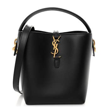 Saint Laurent Shiny Calfskin Le 37 Bucket Bag Black